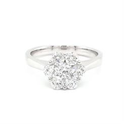 Diamond Daisy Cluster Engagement Ring 1.01ct