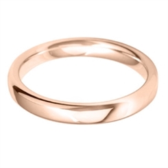 3mm 18ct Rose Gold Court Medium Weight Wedding Ring